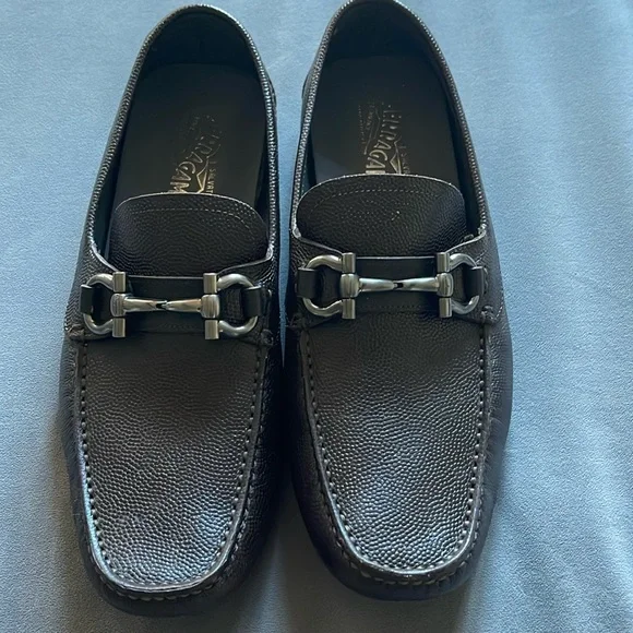 Men’s Brown Ferragamo Loafer Slip On Sz 10.5 - Picture 1 of 10